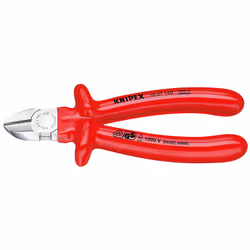 Knipex 70 07 160, Pince diagonale, Sulfate de chondroïtine, Plastique, Rouge, 160 mm, 227 g