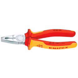 Knipex 03 06 160, Pinces d'électricien, 1,6 cm, Acier, Plastique, Orange, Rouge, 160 mm