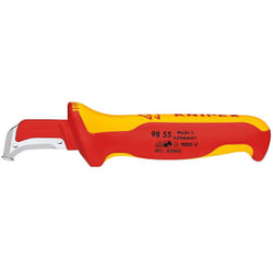 Knipex Kabelmantelmesser 009855 Métallique, Rouge, Jaune Couteau à lame fixe