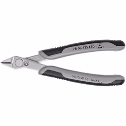Knipex 78 03 125 ESD, Pince diagonale, Acier inoxydable, Acier, Plastique, Noir, Gris, 125 mm, 55 g