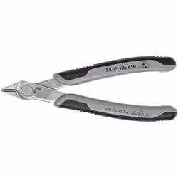 Knipex 78 13 125 ESD, Pince diagonale, Acier inoxydable, Acier, Plastique, Noir, Gris, 125 mm, 57 g
