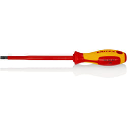 98 20 65 Tournevis pour vis à fente poignée isolante bi-matière, certifiée vde brunie 262 mm