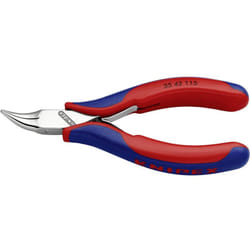 Knipex 35 42 115 SB pour l'électronique et la mécanique de précision Pince plate à becs ronds coudée à 45° Acier à outi
