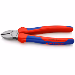 Knipex 70 02 180, Pince diagonale, Sulfate de chondroïtine, Plastique, Bleu, Rouge, 180 mm, 252 g