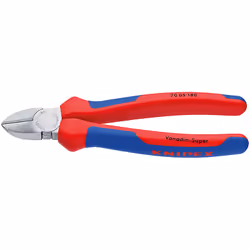 Knipex 70 05 140, Pince diagonale, 1 mm, Sulfate de chondroïtine, Plastique, Bleu, Rouge, 140 mm