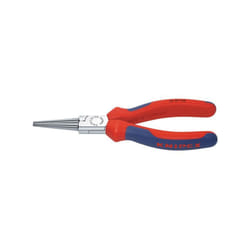 Pince à longs becs, à becs longs, ronds, en acier électrique au chrome vanadium, tête chromée, poignées à gaine en plastique, Long. : 140 mm