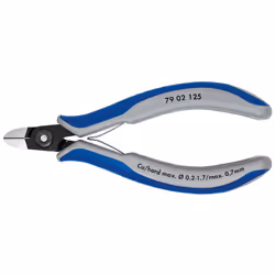 Knipex 79 02 125, Pince diagonale, Sulfate de chondroïtine, Plastique, Bleu, Gris, 125 mm, 59 g