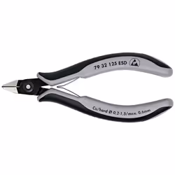 Knipex 79 32 125 ESD, Pince diagonale, Sulfate de chondroïtine, Plastique, Noir, Gris, 125 mm, 61 g