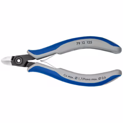Knipex 79 12 125, Pince coupante de côté, 1,1 cm, 1 cm, 6,5 mm, Bleu, Gris, 125 mm
