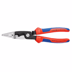 Knipex 13 82 200, Pince à long bec, Acier, Plastique, Bleu, Rouge, 200 mm, 280 g