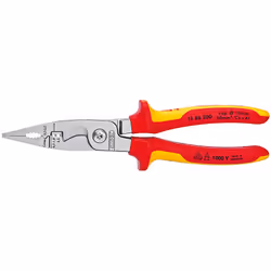 Knipex 13 86 200, Pince à long bec, Acier, Plastique, Orange, Rouge, 200 mm, 280 g