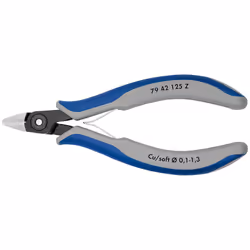 Knipex 79 42 125 Z, Pince coupante de côté, 1,1 cm, 1,1 cm, 6,5 mm, Sulfate de chondroïtine, Bleu, Gris