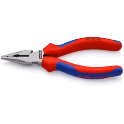 Knipex 0822145, Pince à long bec, Métal, Plastique, Bleu, Rouge, 145 mm, 145 g