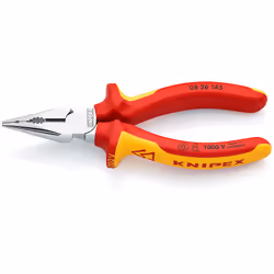 Knipex 0826145, Pince à long bec, Métal, Plastique, Orange, Rouge, 145 mm, 145 g
