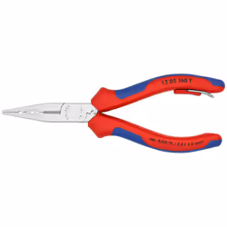 Knipex 13 05 160 T, Pince à long bec, 2,5 mm, Sulfate de chondroïtine, Plastique, Bleu, Rouge, 59 mm