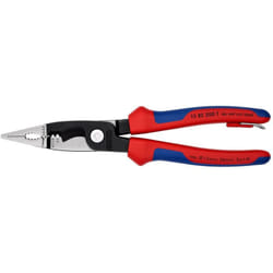 Knipex - Elektro-InstallationszangBefestigungsöse noir atramentiert, mit Mehrkomponentenhüllen, mit integrierter Befestigungsöse zum Anbringen einer
