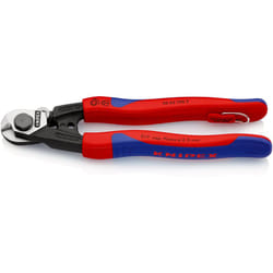 Knipex - ciseaux pour câbles métalliques avec oeillet de fixation avec gaines multi-composants, avec oeillet de fixation intégré pour la mise en