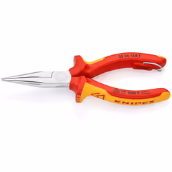 Knipex 25 06 160 T, Pince à long bec, 2,5 mm, 5 cm, Sulfate de chondroïtine, Orange, Rouge, 160 mm