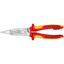 Knipex - pince d'installation électrique oeillet de fixation chromé, isolé avec gaines multicomposants, testé vde avec oeillet de fixation isolé