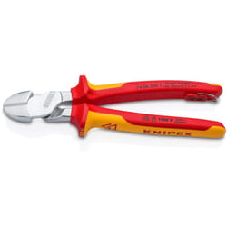 Knipex - Pince coupante latérale de force avec oeillet de fixation chromée, isolée avec gaines multi-composants, testée vde avec oeillet de fixation
