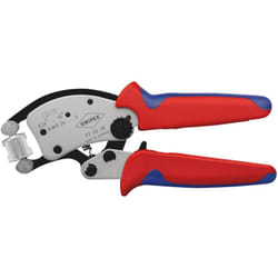 Knipex - 97 53 18 sb Twistor16® Pince à sertir auto-ajustable pour embouts de câble avec tête de sertissage rotative avec gaines bi-matière chromée