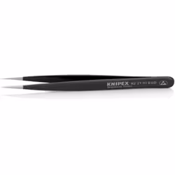 Knipex 92 21 01 ESD, Acier inoxydable, Noir, Pointé, Droit, 17 g, 11 mm