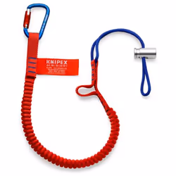Knipex 00 50 12 T BK, Longe élastique, 6 kg, Bleu, Rouge, Acier inoxydable, Aluminium, Tissu, Mousqueton, 95 mm