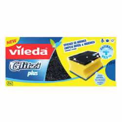 Vileda 139787 éponge Rectangulaire Fibre Noir, Bleu, Jaune 3 pièce(s)