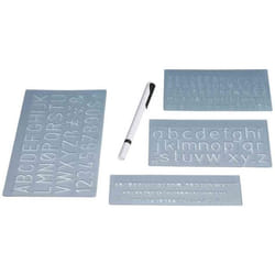 Kit trace-lettres - WEDO - Hauteur 5 mm - Transparent - 4 pièces - Étui plastique