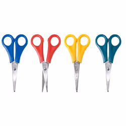Wedo 77 720, Découpe droite, Régler, Bleu, Vert, Rouge, Jaune, Acier inoxydable, Ciseaux pour loisirs créatifs, Plastique