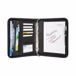 Wedo 58 5101, Cuir, Nylon, Noir, A5, 2 pochettes, Carte de visite, 263 mm