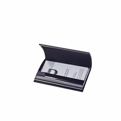 Wedo 205 6501 rangement de cartes de visites Simili-cuir, Acier inoxydable Noir