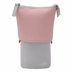 Wedo 242 73009, Trousse à crayons, Tissu, Simili-cuir, Polyester, Gris, Rose, Monochromatique, Intérieure, Fermeture éclair