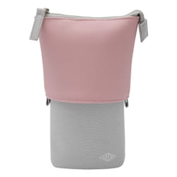 Wedo 242 73009 Trousse à crayons Tissu, Simili-cuir, Polyester Gris, Rose