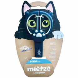 WEDO CISEAUX POUR ENFANT 13 CM CHAT MIETZE NOIR - CISEAUX DE BRICOLAGE AVEC POIGNÉE SOUPLE ET POINTE RONDE