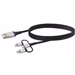 Schwaiger LKU 100 câble USB 1,5 m USB 2.0 USB A Micro-USB B Noir, Argent