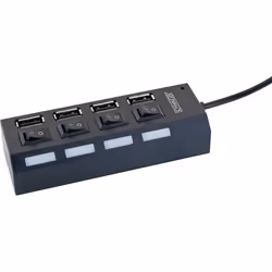 Schwaiger UH4013, USB 2.0, USB 2.0, 480 Mbit/s, Noir, 5 V, 105 mm