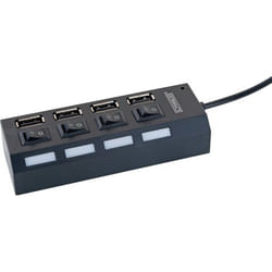 Schwaiger UH4013 hub & concentrateur USB 2.0 480 Mbit/s Noir