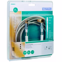 Schwaiger KVKWHD30 531 câble coaxial 3 m IEC 169-2 Transparent, Blanc