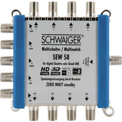 Schwaiger SEW58 531 commutateur multiple satellite 5 entrées 8 sorties