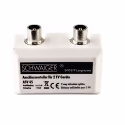 Schwaiger ASV45 532, Diviseur de câbles, 5 - 2150 MHz, Blanc, Métal, Plastique, Mâle/Mâle, IEC