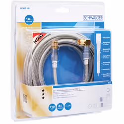 Schwaiger KVCWHD100 532 câble coaxial 10 m F Transparent, Blanc