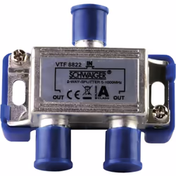 Schwaiger VTF8822 241, Diviseur de câbles, 5 - 1000 MHz, Argent, Aluminium, 55 mm, 16 mm