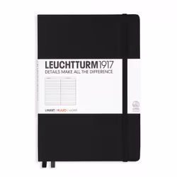 Leuchtturm 300612, Monochromatique, Noir, A5, 80 g/m², Papier ligné, Couverture rigide