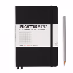 Leuchtturm 4315928, Monochromatique, Noir, A5, 251 feuilles, 80 g/m², Couverture rigide