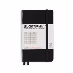 Leuchtturm 318898, Monochromatique, Noir, A6, 80 g/m², Papier quadrillé, Couverture rigide