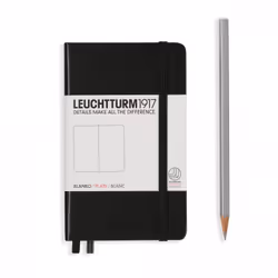 Leuchtturm 317257, Monochromatique, Noir, A6, 185 feuilles, 80 g/m², Couverture rigide