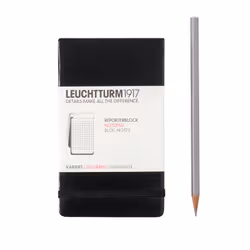 Leuchtturm Notepad Pocket, Monochromatique, Noir, A6, 94 feuilles, 80 g/m², Couverture rigide