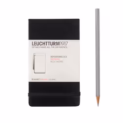 Leuchtturm Notepad Pocket, Monochromatique, Noir, A6, 94 feuilles, Couverture rigide, Adulte
