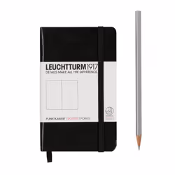 Leuchtturm 333915, Monochromatique, Noir, A6, 185 feuilles, 80 g/m², Couverture rigide